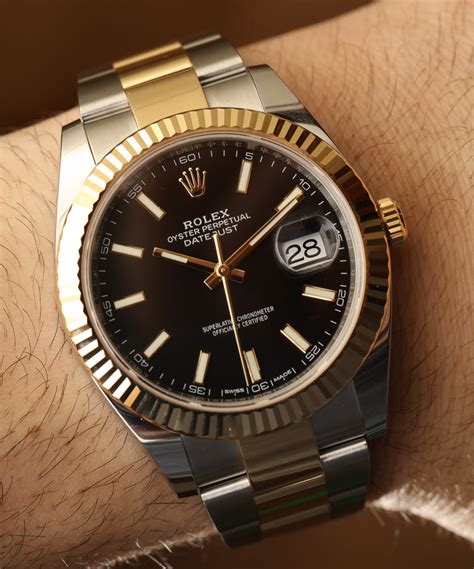 rolex datejust 41 two tone black dial|rolex datejust 41mm two tone.